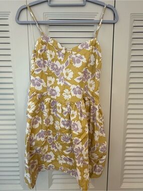 American Eagle Outfitters Yellow Floral Spaghetti Strap Dress